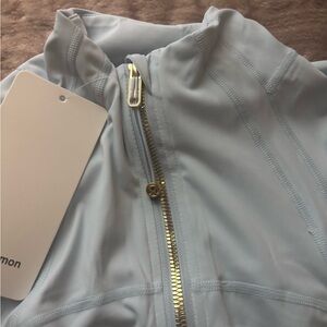 Lululemon Define Jacket Luon Baby Blue Gold Zip Size 6 NWT